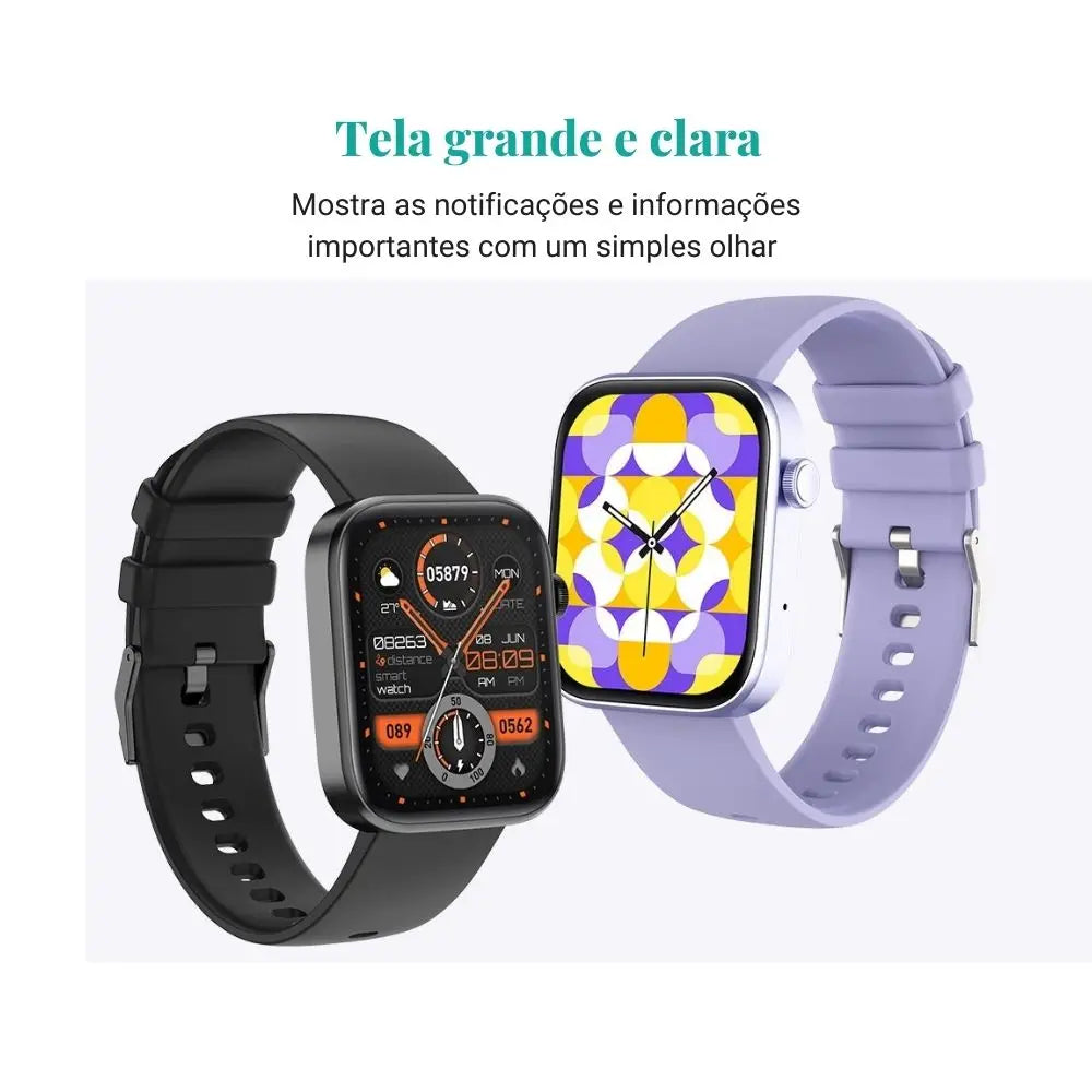 Relogio Smart Unisex Voz Ativo Monitoramento de Saúde, Impermeável, Notificação Inteligente