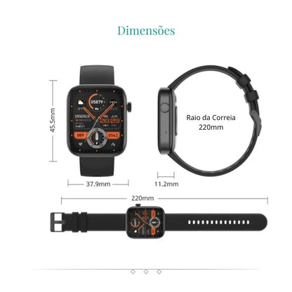 Relogio Smart Unisex Voz Ativo Monitoramento de Saúde, Impermeável, Notificação Inteligente