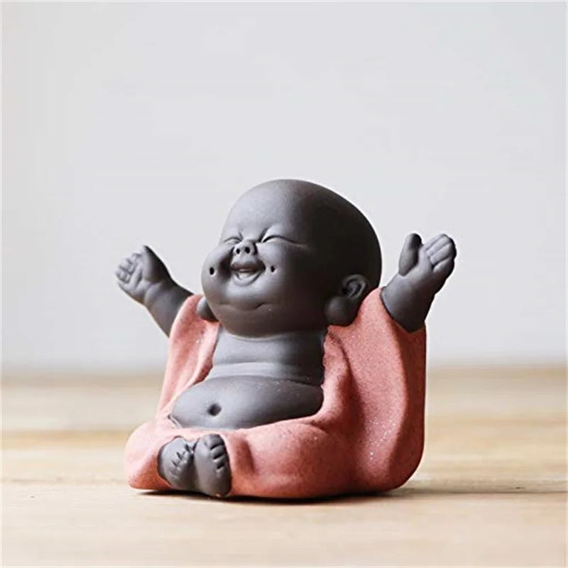 Mini Baby Buddha Sorridente figura criativa ornamental