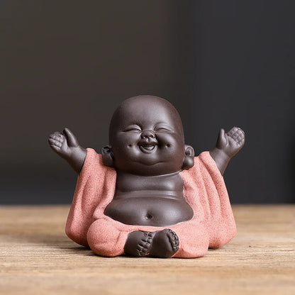 Mini Baby Buddha Sorridente figura criativa ornamental