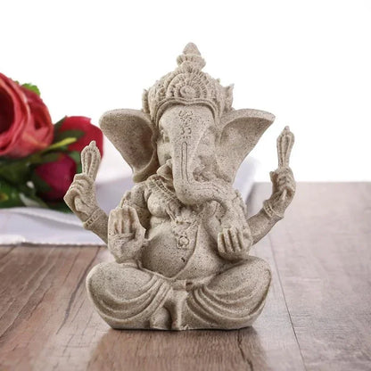 Estatua Escultura Ganesha em Arenito artesanal decoração casa /altar