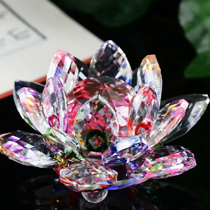 Feng shui Flor de lotus peça decorativa em cristal Quartzo