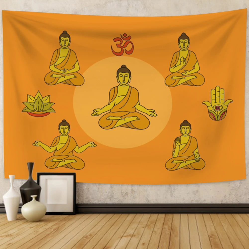 Tapeçaria Indiana Para Paredes Buddha 7 Crakras Decoração Zen