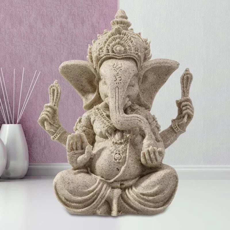 Estatua Escultura Ganesha em Arenito artesanal decoração casa /altar