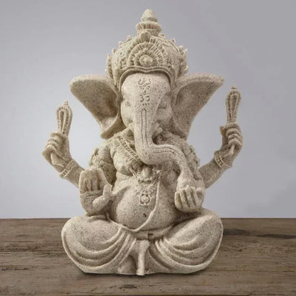 Estatua Escultura Ganesha em Arenito artesanal decoração casa /altar