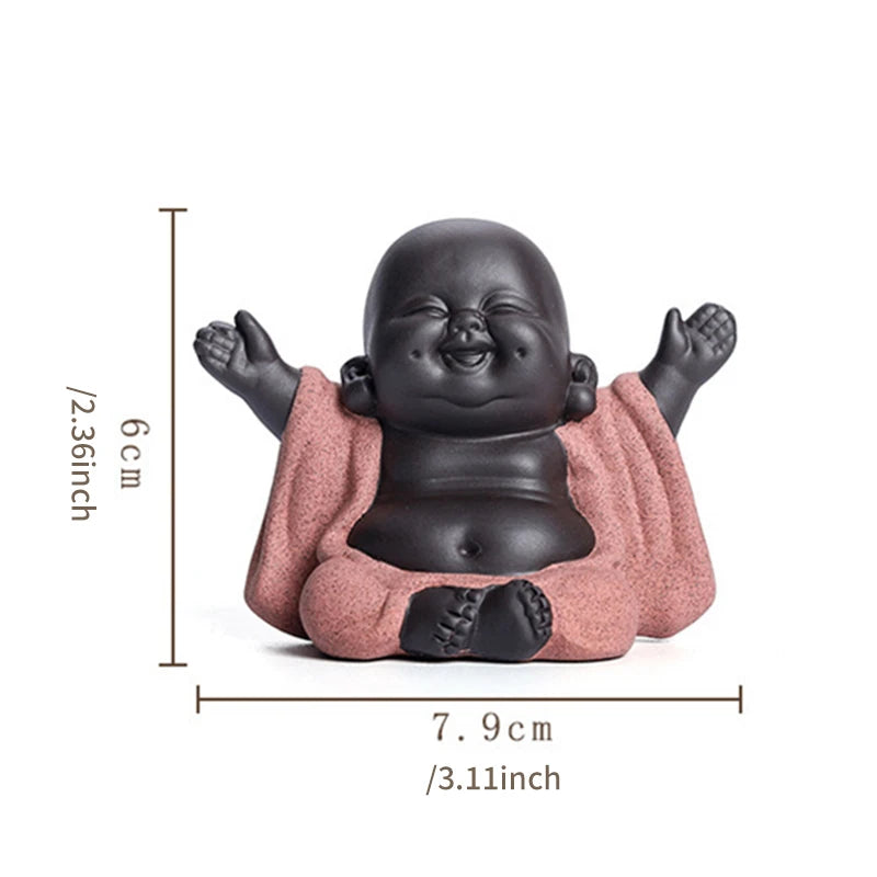 Mini Baby Buddha Sorridente figura criativa ornamental