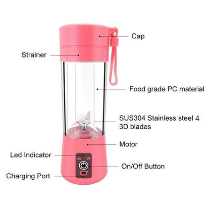 Mini Liquidificador Portátil Usb com 6 laminas de corte