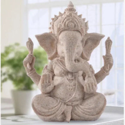 Estatua Escultura Ganesha em Arenito artesanal decoração casa /altar