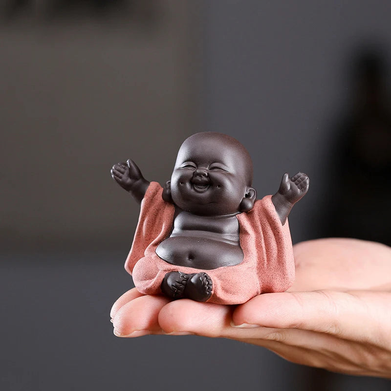 Mini Baby Buddha Sorridente figura criativa ornamental