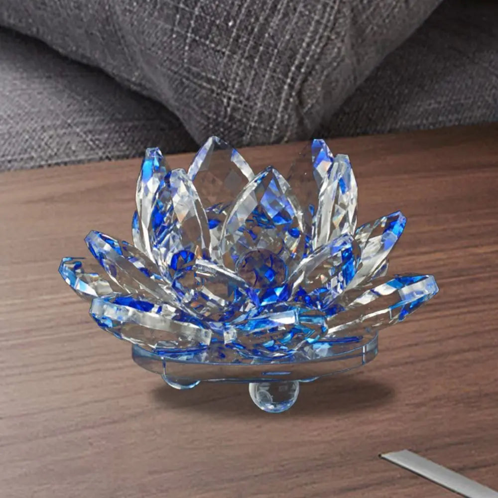 Feng shui Flor de lotus peça decorativa em cristal Quartzo