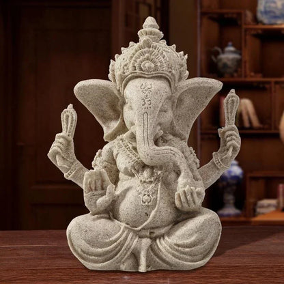 Estatua Escultura Ganesha em Arenito artesanal decoração casa /altar