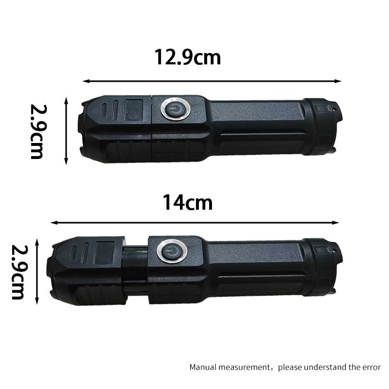 Max Lanterna Telescópica Alto Alcance USB  recarregável